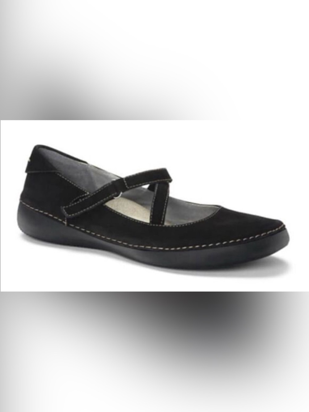 Vionic Judith Mary Jane Flats Black Suede Comfort Cute Prepy Kawaii Goth Girl 10